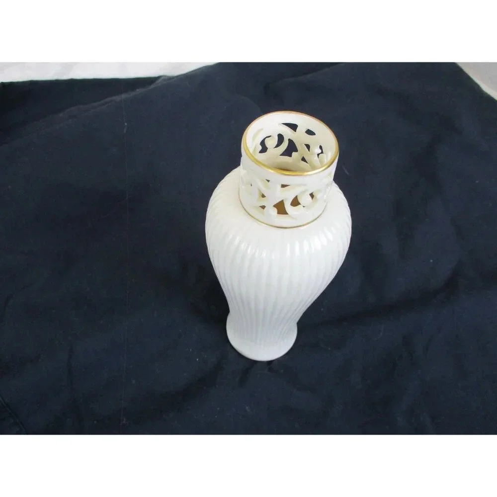 Lenox‎ Bud Vase Gold Painted incense holder White wedding anniversary gift